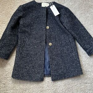 Rylee + Cru Navy Tweed Pea Coat